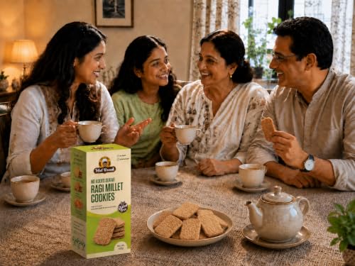 Image of MidBreak No Added Sugar Ragi Atta Cookies 100g |Finger Millet Biscuits | Gluten-Free Healthy Butter Cookies
