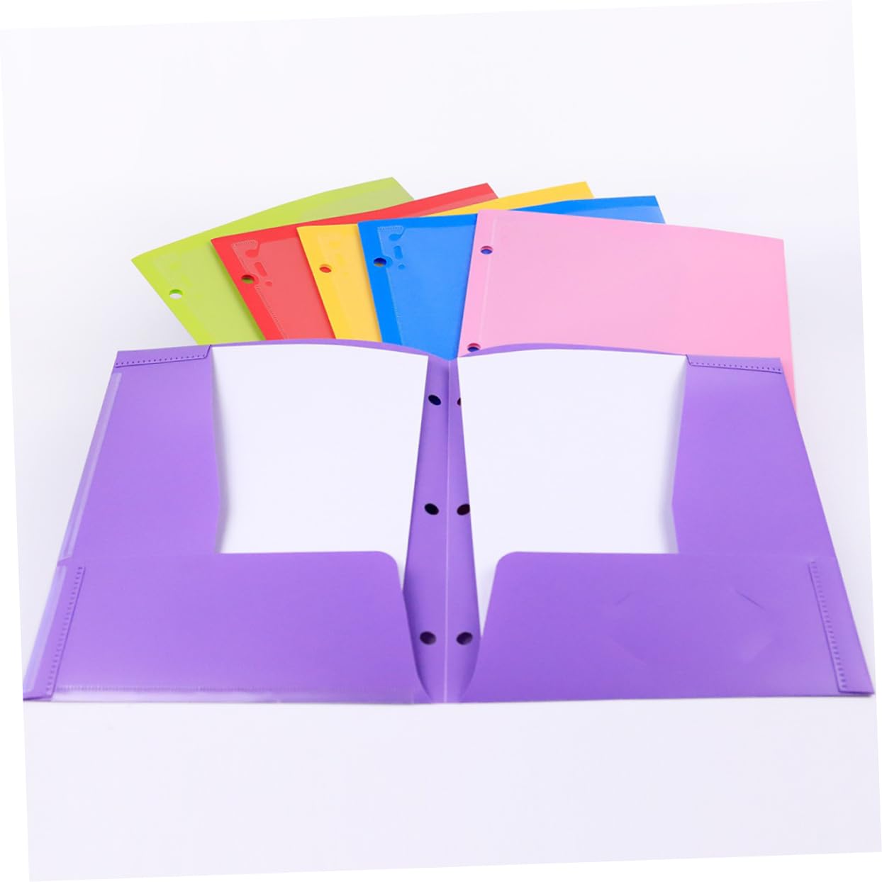 STOBOK Carpeta de Documentos Pp 2 Ranuras 6 Piezas Organizador de Archivos para Oficina Color Aleatorio
