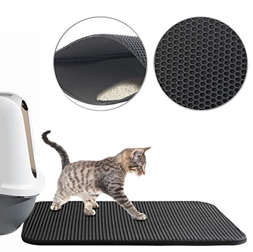 Sweetypet Katzenmatte: Wasserdichter Katzenklo-Vorleger mit Wabenstruktur, 65 x 45 cm (Katzenklo Matte)