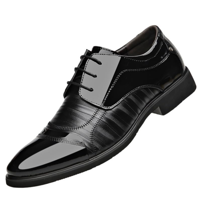 Fashion Men's Dress Oxford Shoes Luxury Leather Lace Up Brogue Party Anti-Slip Slip Resistant Rubber Sole Shoe