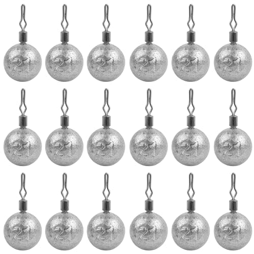 Image of Ball Weights Drop Sinkers Fishing, 20PCS Round Fishing Weights Sinkers Casting Drop Shot Weight Swivels for Bass Fishing Saltwater Freshwater (3 /4oz)