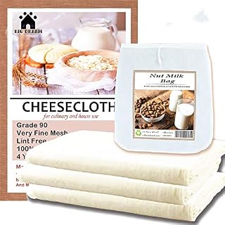 Organic Cheesecloth 36 sq.ft-with 1Nylon Nut Milk Bag,Reusable,Cheesecloth for Cooking,Thicken Grade 90 Muslin