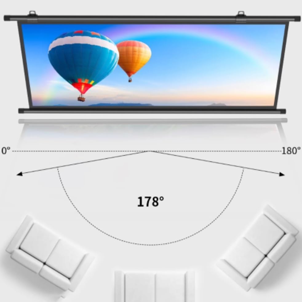 Pantalla de proyector manual 72 pulg 16:9 HD 4K miniatura 5