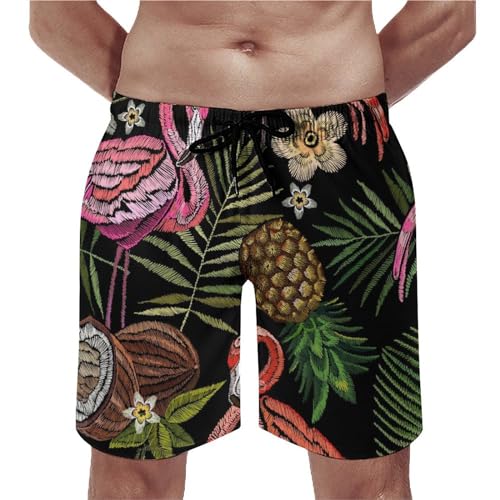 Maillot de bain homme flamant rose rouge taille S avec cordon UMENG