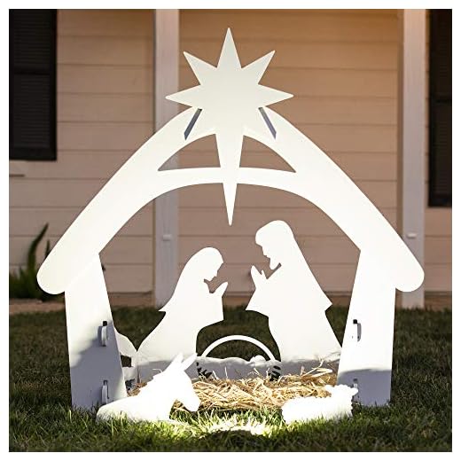 Best Choice Products 4ft Outdoor Nativity Scene, Weather-Resistant Decor, Christmas Holy Family Yard Decoration, Water-Resistant PVC - White
