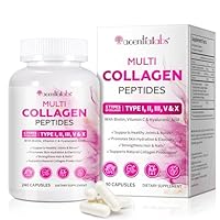 Multi Collagen Peptides Capsules | Types I, II, III, V & X | With Biotin, Vitamin C & Hyaluronic Acid | 240 Capsules