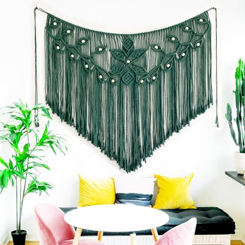 Youngeast Home Decor Leaf Shape Macrame Wall Hanging Woven Tapestry