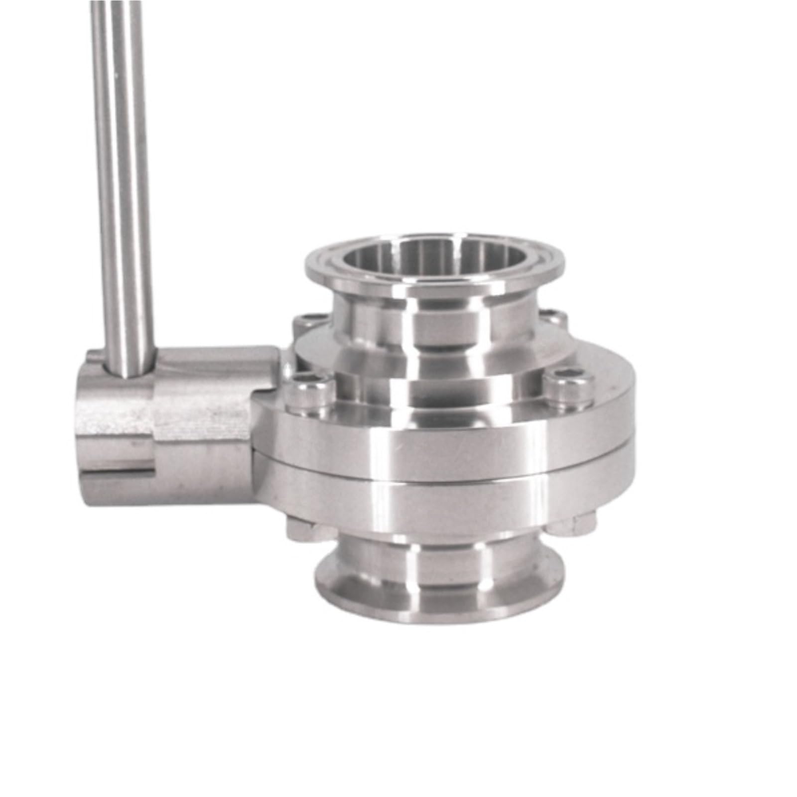 PEQYUACTE 19/25/32/38/45/51mm Pipe OD x 1.5" 2" Tri Clamp Sanitary Butterfly Valve SUS 304/316L Stainless Steel Homebrew(38mm Pipe OD K50.5mm,SUS304)