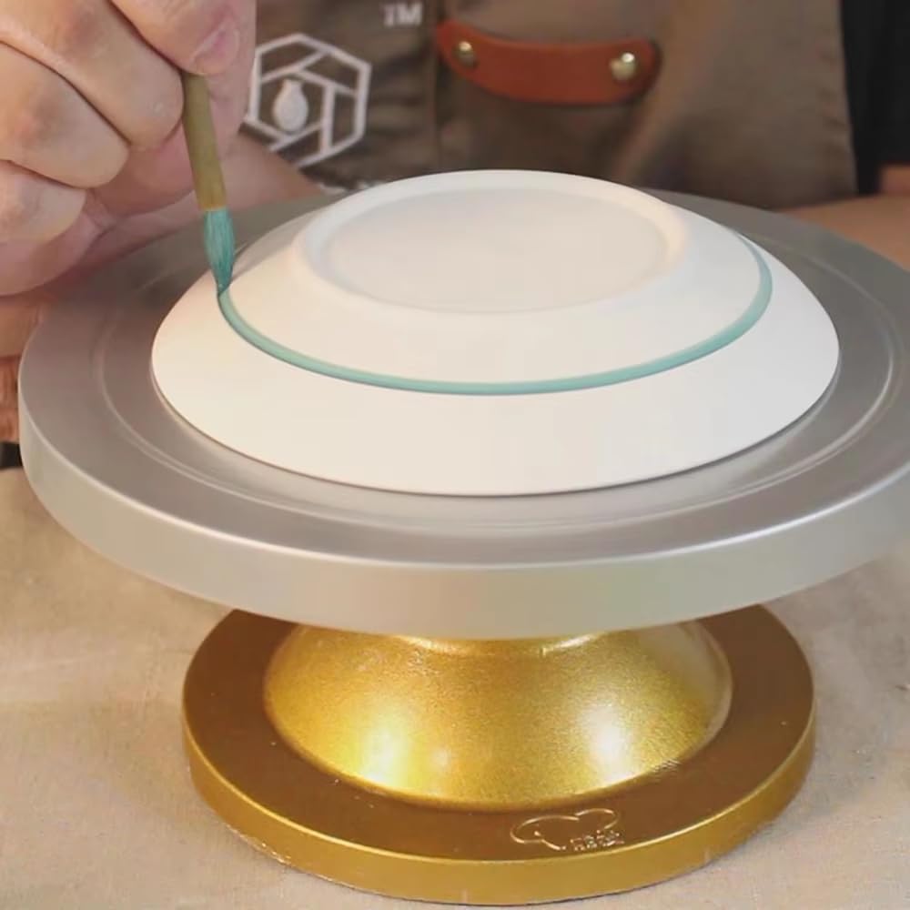 Plateau Tournant en Aluminium de 30 CM de Diamètre, Ustensiles de Pâtisserie, Plateau Tournant en Acier et Plastique pour Glaçage, Décoration et Support Rotatif Robuste