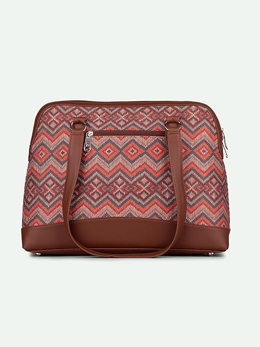 Women’s Jute & Vegan Leather Tote Bag – Handcrafted Work Shoulder Bag with Double Handles, Spacious Carryall for Office, Daily Use & Travel