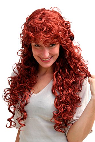 Peluca roja de 65 cm con ondas naturales y melena larga WIG ME UP 9229-350