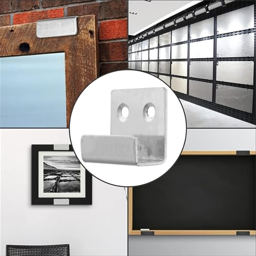 Image of Homoyoyo 40 Pcs Tile Pendant Wall Tile Bracket Black Mirrors Wall Plate Hanger Mirror Brackets Rear View Mirror Mount Clothes Rack Heavy Duty Black Headboard Stainless Steel Accessories, Silverx4pcs