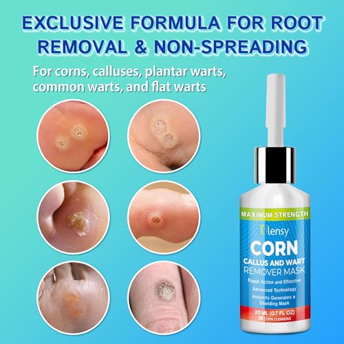 Image of Ulensy Corn Remover Liquid for Toes Feet: 20ml Salicylic Acid for Foot Corns Calluses Wart Removal at Work Home - Safe for Kids Teens Adults Seniors Athletes Runners Workers Men Women