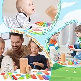 NEUFOOD Montessori zabawka dla dzieci od 1, 2, 3 lata, zabawka motoryczna od 1 roku życia, 3 w 1, drewniana zabawka do sortowania