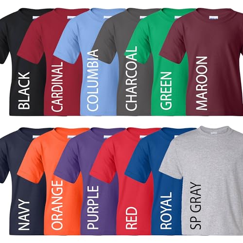 Custom Youth Football Personalized Team Heavy Cotton Tee Shirt for Youth Football Players and Fans - football102.5000b.blk.red Black2