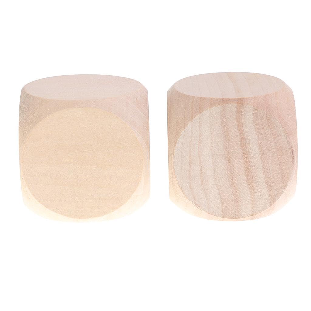 Dadi Vuoti in Legno D6 3 cm per DIY Decorazione, 5 Pezzi, 60mm