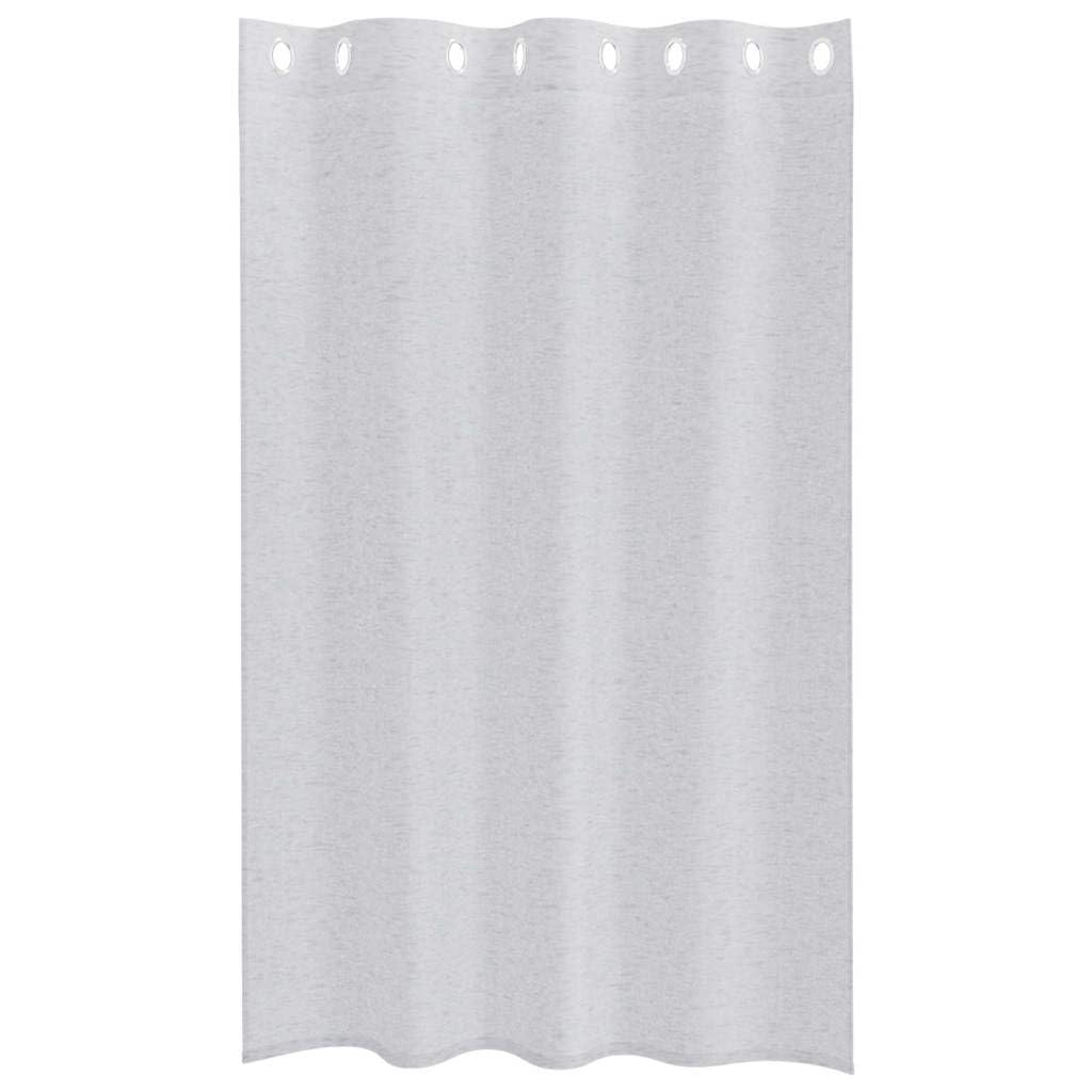 Paire de Rideaux Voilages Translucides Gris Clair 175 x 140 cm, Rideau en Polyester au Design Moderne et Elegant pour Fenetre de Salon, Chambre, Cuisine et Bureau
