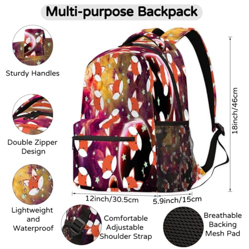 Sac à dos Funny Fox grand format pour ordinateur voyage et école - 2