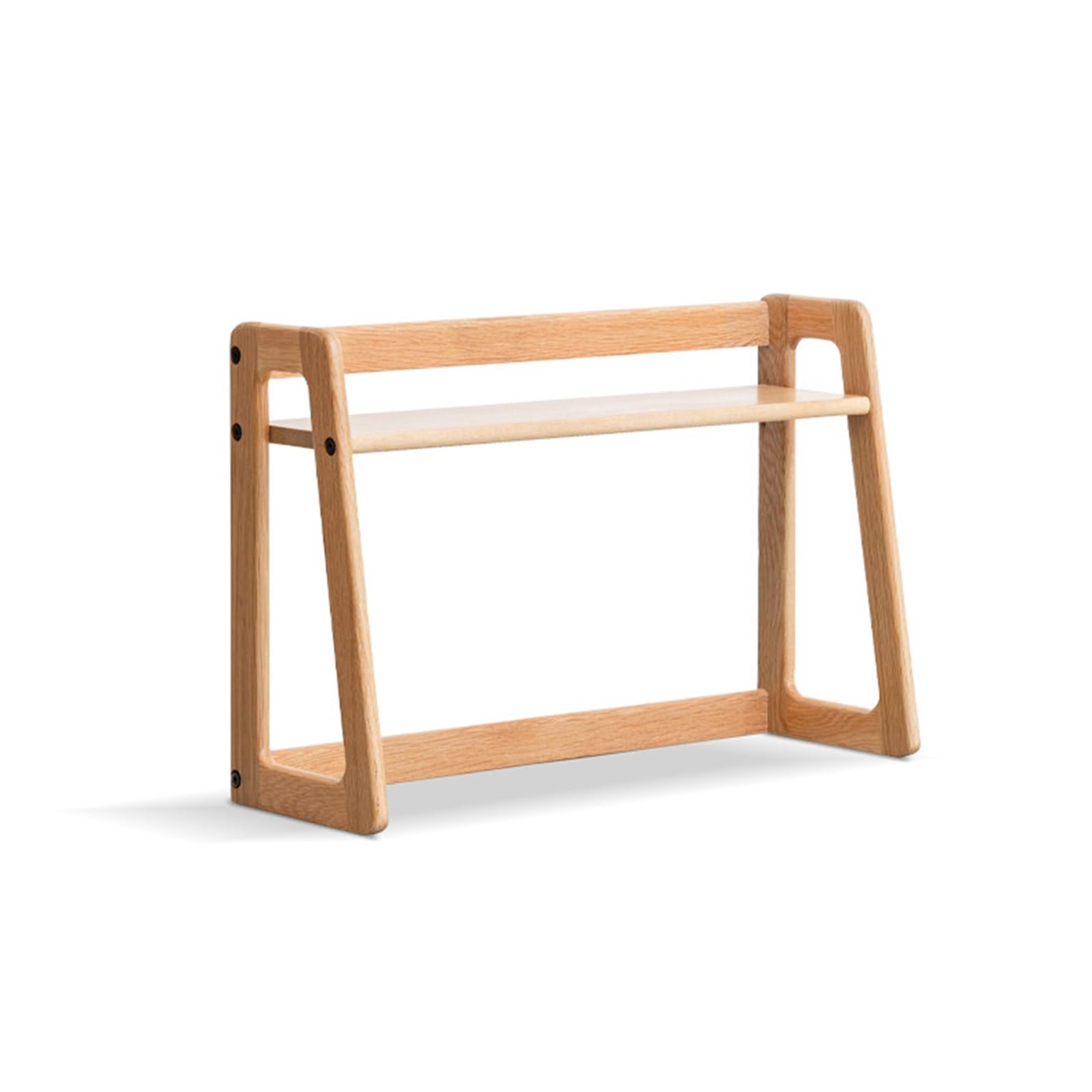 CWCQGH Wooden Desktop Bookshelf & Organizer - Compact Storage Rack for College Dorm, Home Office, Study - Open Display for Computer Desks, Stylish Wood Shelf,Wood-60cm/23.6in