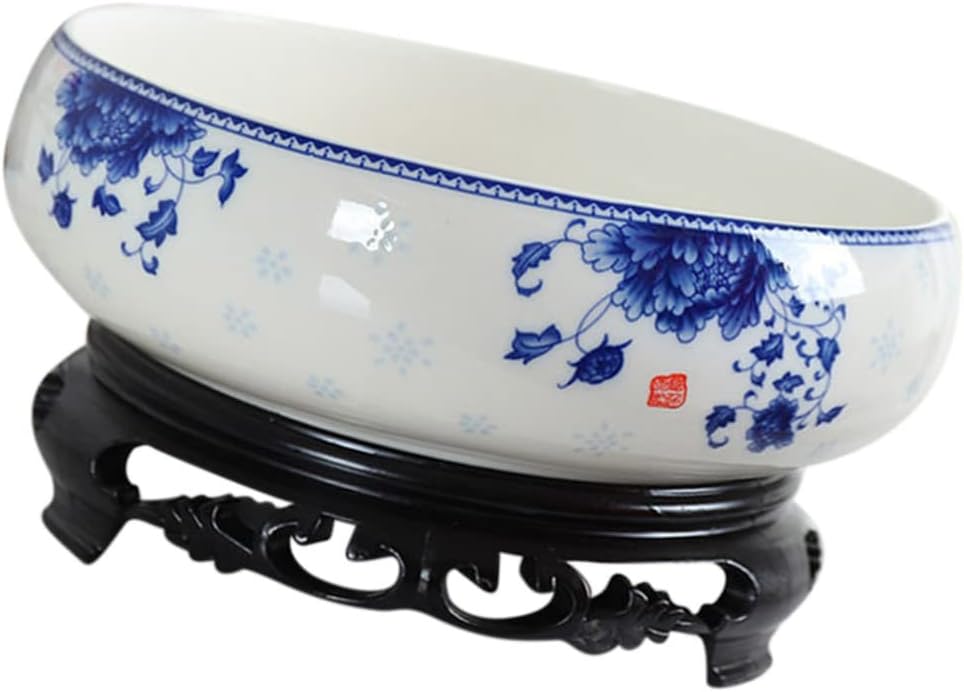 House Plants Indoors Live Blue and White Floral Planter