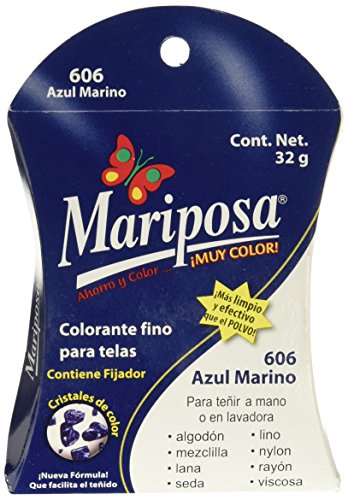 Opiniones de Pintura para Ropa Mariposa los mejores 10. 39 Colorante Mariposa Cristales 32 grs Azul Marino 606