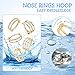 FUNLMO Conch Helix Cartilage Tragus Rook Daith Piercing Jewelry Double Nose Rings Hoops Septum Rings 316L Surgical Steel Nose Ring 18G 12mm Gold