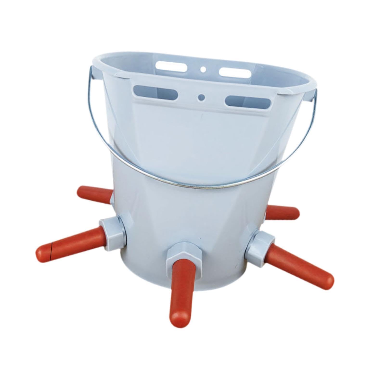 Cubo alimentador terneros, Cubo alimentación Leche, Gran Capacidad, Accesorios, Durabilidad con, práctico, con Escala, alimentación, Gris con 5 Pezones