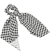 Houndstooth Hair Elastics,Rabbit Bunny Ear Bow Bowknot Scrunchie Ponytail Scarf Scrunchies for Wo...