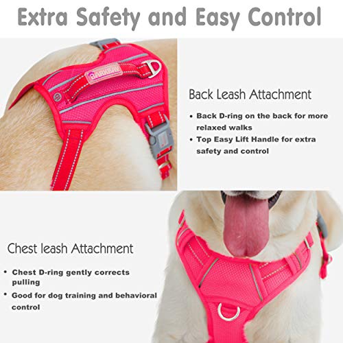 BARKBAY No Pull Dog Harness Large Step in Reflective Dog Harness with