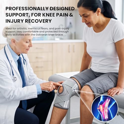 Image of Galvaran Knee Brace for Men & Women - ACL, MCL, Meniscus Tear Support & Arthritis Pain Relief - Stabilizing Knee Braces Support with Side Stabilizers & Patella Gel Pad