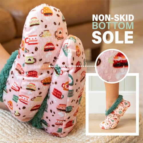 Image of Lazy One Fuzzy Slipper Socks for Women, Fleece House Slippers, Indoor Socks