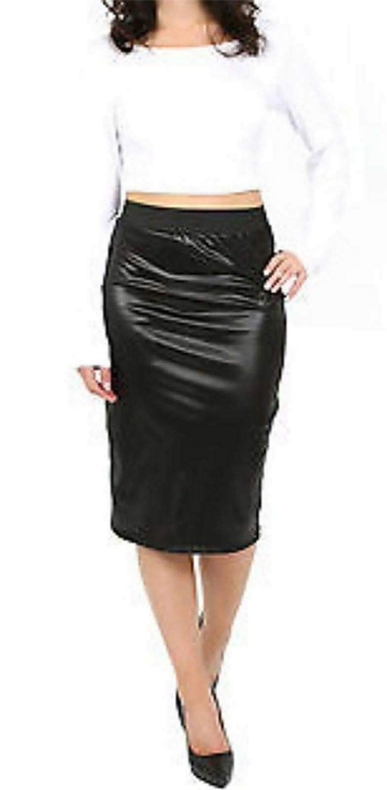 21Fashion Womens Mini Skirt Tunic Top Bodycon Dress Ladies Wet Look PVC Leather Leggings
