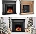 43 Inch Fireplace TV Stand with Mantel - Electric Fireplace Heater, Wooden Entertainment Center, Adjustable LED Flame, Freestanding (750W/1500W),Black