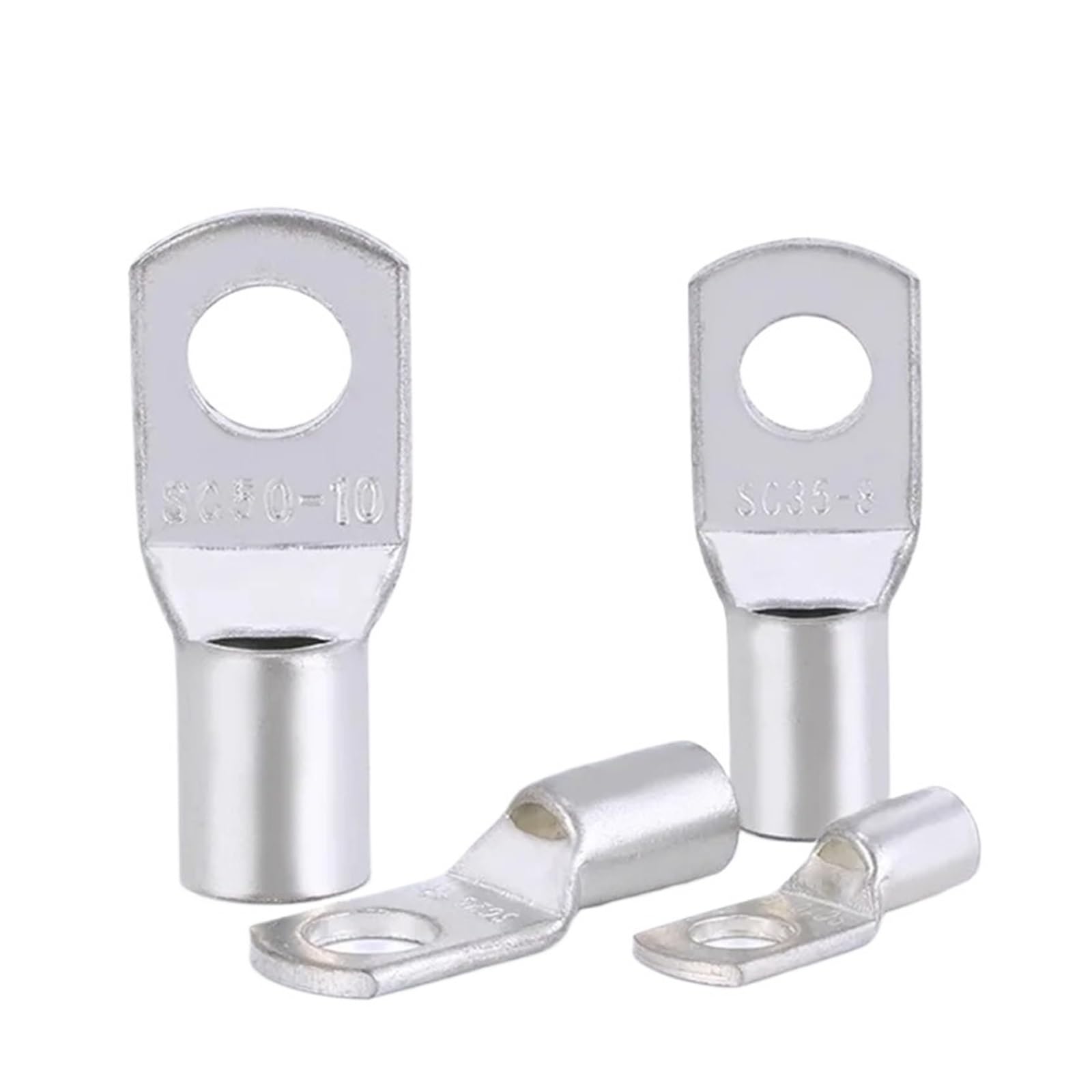 SC6 SC8 SC10 SC16 SC25 SC Type Borne à nez de fil Bloc de cuivre nu Cosses de câble Trou Connecteur à sertir 6 mm 8 mm 10 mm(SC10-10,100PCS_A)