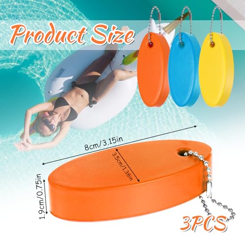 Image of Apausvcm 3 Pcs Foam Floating Keychain, Floating Boat Keychain Waterproof Surfboard Key Ring for Kayak Sailing Swiming