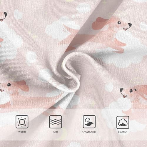 Wusikd Cute Dogs Girls' Underwear Cotton Cute Dachshunds Pink Girls Briefs Soft Toddler Underwear 3T3