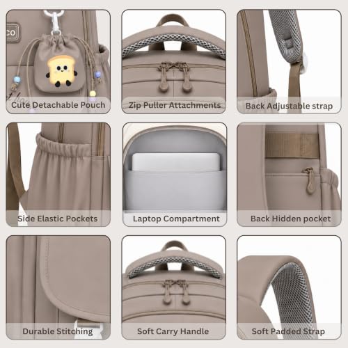 Image of Korean Style Unisex School & College Backpack Bag | 18 Inch Large Capacity Bag For Girls & Boys Age of 12-16 Years | Best For Middle & High School, College, Tution, Travel, Camping