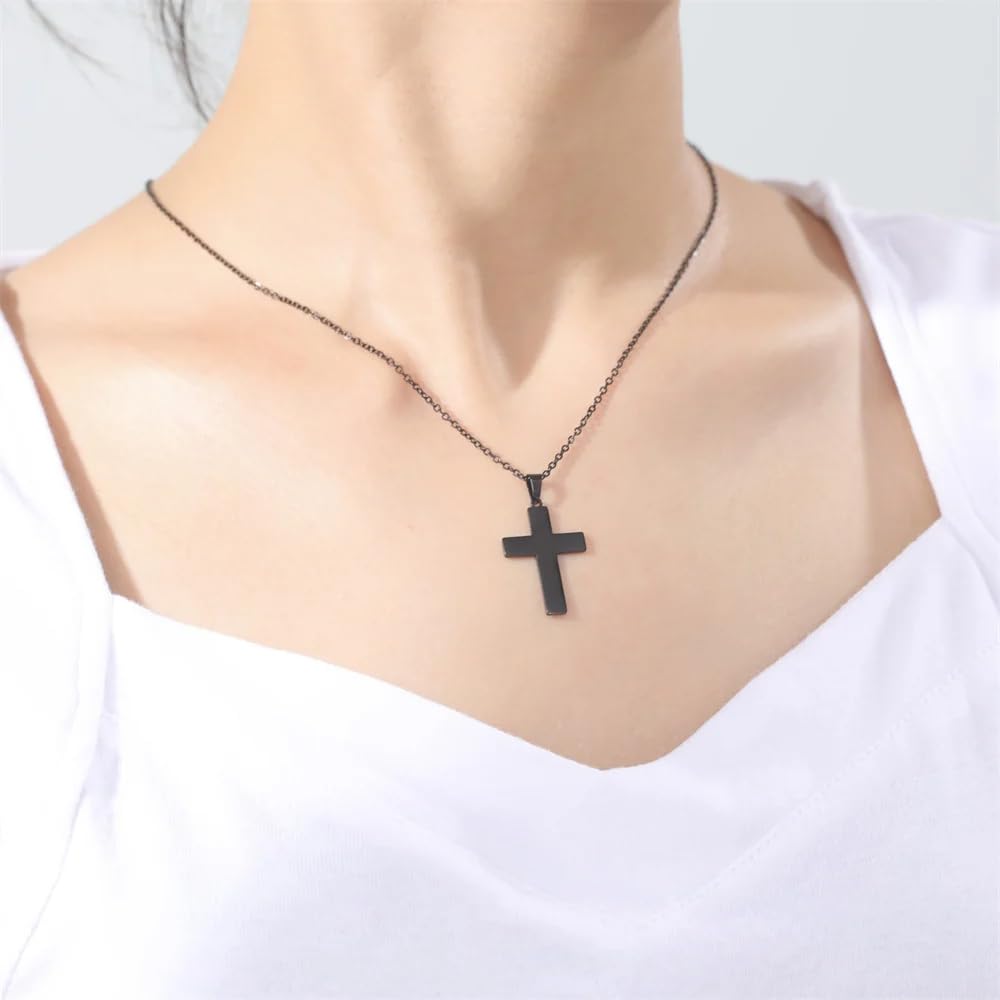 Akcesoria Minimalistyczny naszyjnik z krucyfiksem dla mężczyzn, naszyjnik z krzyżem z Jezusem na nim - Choker wisiorek z krucyfiksem dla mężczyzn, naszyjnik z krzyżem Jezusa na świąteczne prezenty na