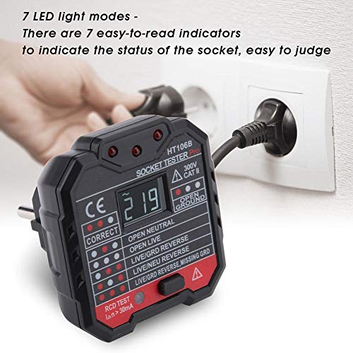 Walfront HT106B Socket Tester plugged into a wall outlet
