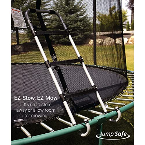 Trampoline Ladder Wide 3-Step | Heavy-Duty Design | Unique Safety-Latch Design | No Slip Extra-Wide Steps | Cooler To Touch Silver Surface | Tpro Warranty Included #TOP3