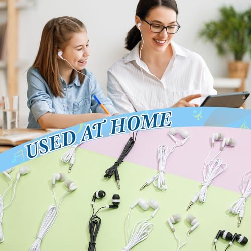 Image of Kigeli 300 Packs Wired Earbuds Bulk, Black,White,Grey