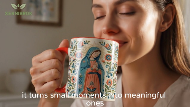 Taza Cerámica Virgen María 11oz Mango Rojo miniatura 7