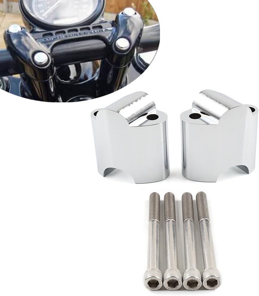 GZYF Handlebar Rise 2" Clamp Risers Mount Extension Kit CNC Chrome for Harley for Sportster 48 XL1200X/XL1200XS Special 2010+ Motorcycle