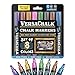 Metallic Liquid Chalk Marker Pens by VersaChalk (6mm Bold Chisel + Bullet Tip) – 8 Metallic Colors | Dust Free, Water-Based, Non-Toxic