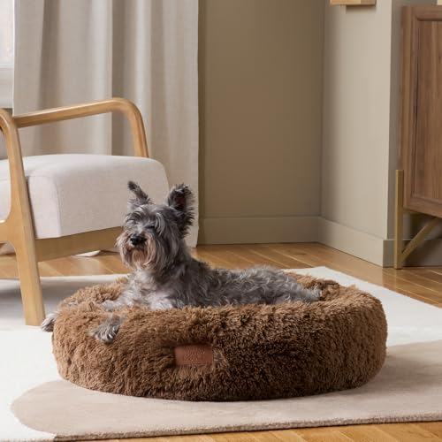Town & Country Luxe CuddleTown Fuzzy Solid Donut Pet Bed, Soft, Cozy & Calming, Non-Slip Bottom, 100% Machine Washable, Brown, Medium 28"x28"x7" Round by TOWN & COUNTRY LUXE - Image 4