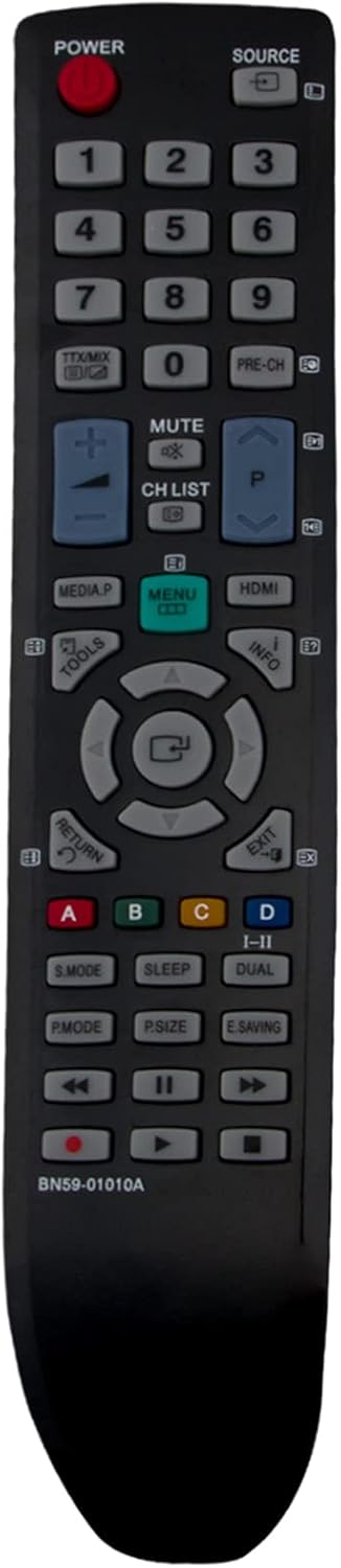 Front view of the WINFLIKE BN59-01010A remote control, showing all buttons and their labels.