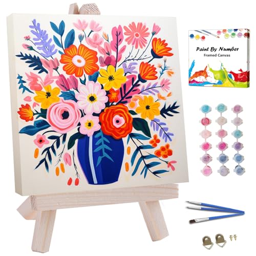 50% Off JUJUHOOD Abstract Flowers Paint by Numbers Kit for Adults & Kids