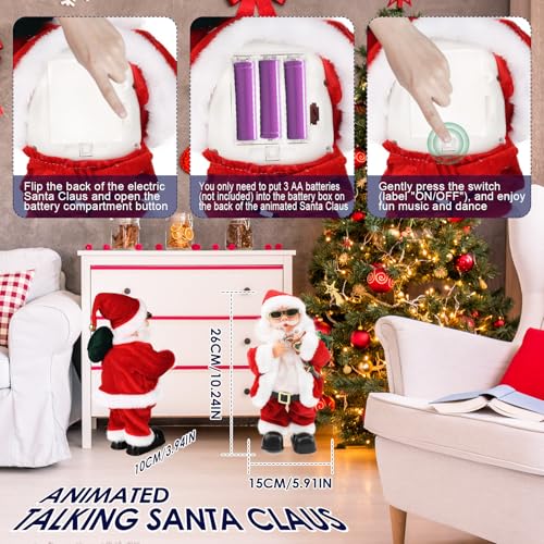Muñeco Navideño Santa Claus Musical y Bailarín Eléctrico miniatura 5