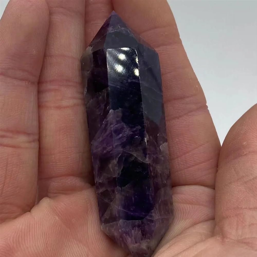 KJEBVHIRS Stone Lilac Stone six Prism Ornaments Purple Crystal Double Pointed Column(600g)