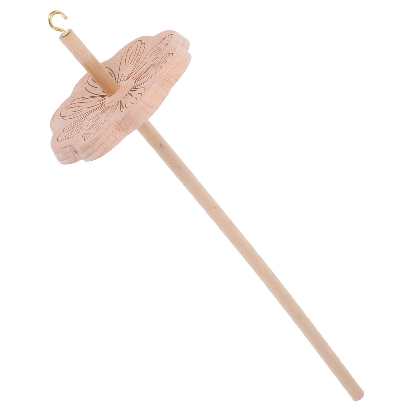 OSOLADY Yarn Spinning Wheel Hardwood Spindle DIY Spindle Beginner Roving Yarn Spinner Tool